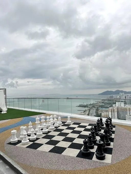 Lägenhet Urban Emerald Seaview 6Pax 3Queen 3Room 2Bath 2Carpark With Infinity Pool Jelutong Malaysia